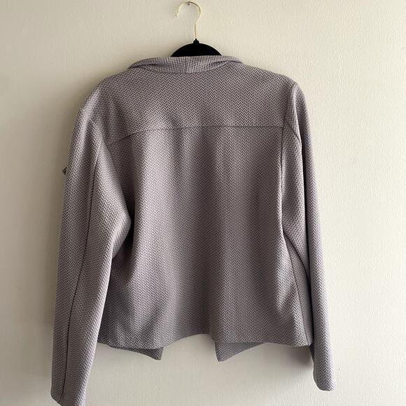 Calvin Klein Gray Knit Open Drape Front jacket size Large - Picture 5 of 6